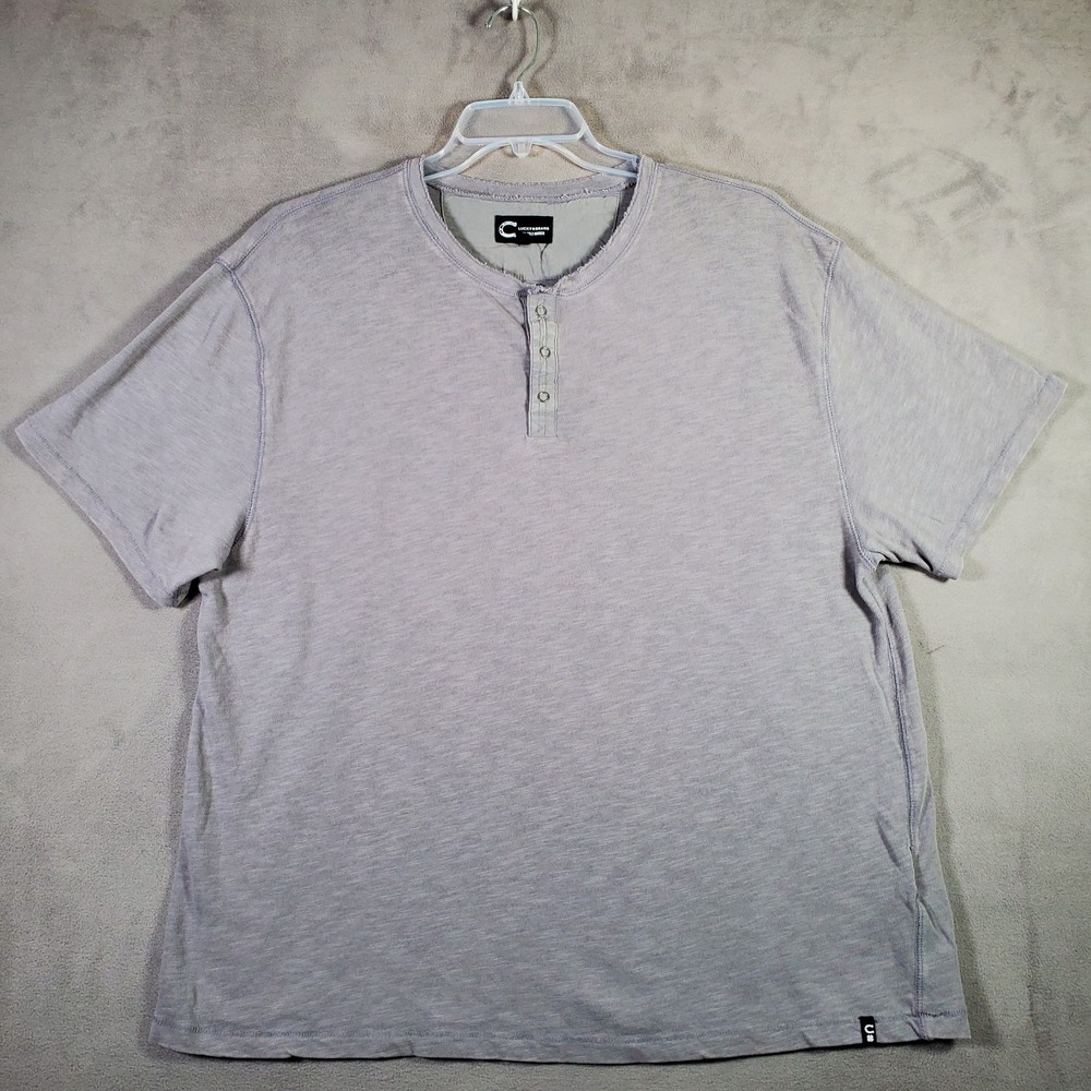 Lucky Brand by Cole Hauser Henley TShirt Mens L Gray Americana Y2K Rugged Casual